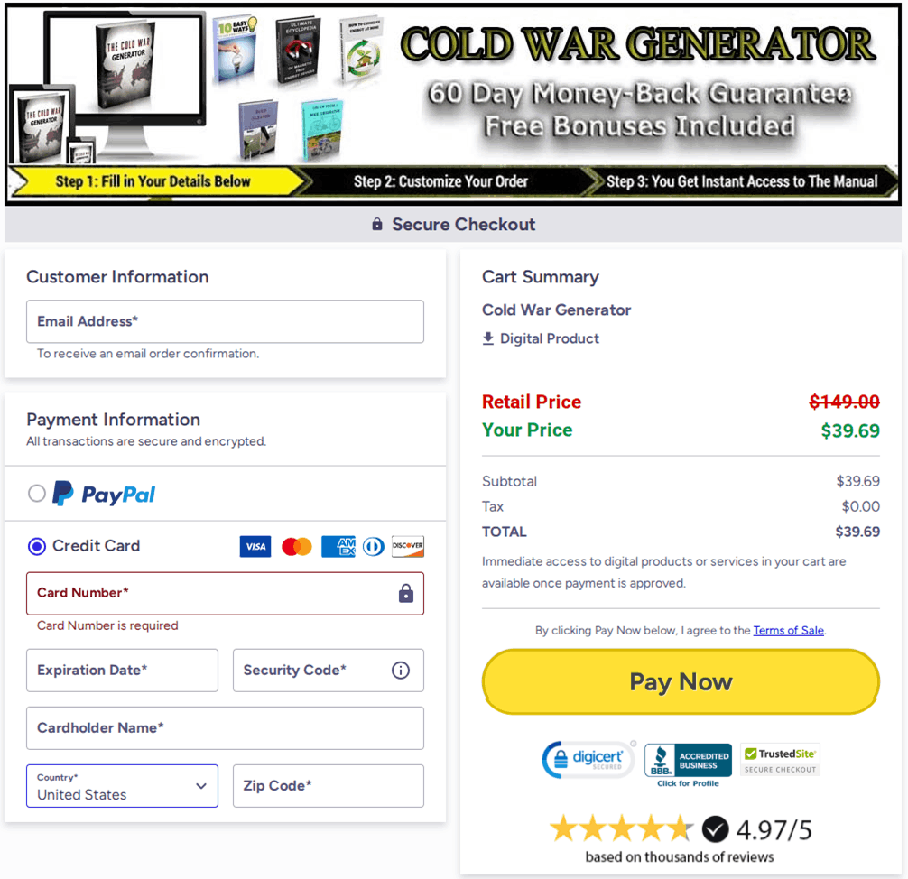 The Cold War Generator Checkout